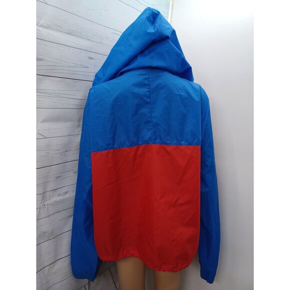 VIP Mens Pullover Navyblue Windbreaker Raincoat Nylon Jacket Pockets Sz XL - Picture 4 of 10